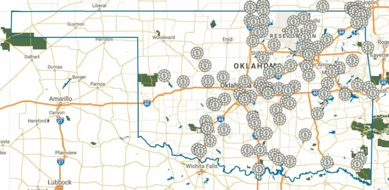 map of oklahoma casinos